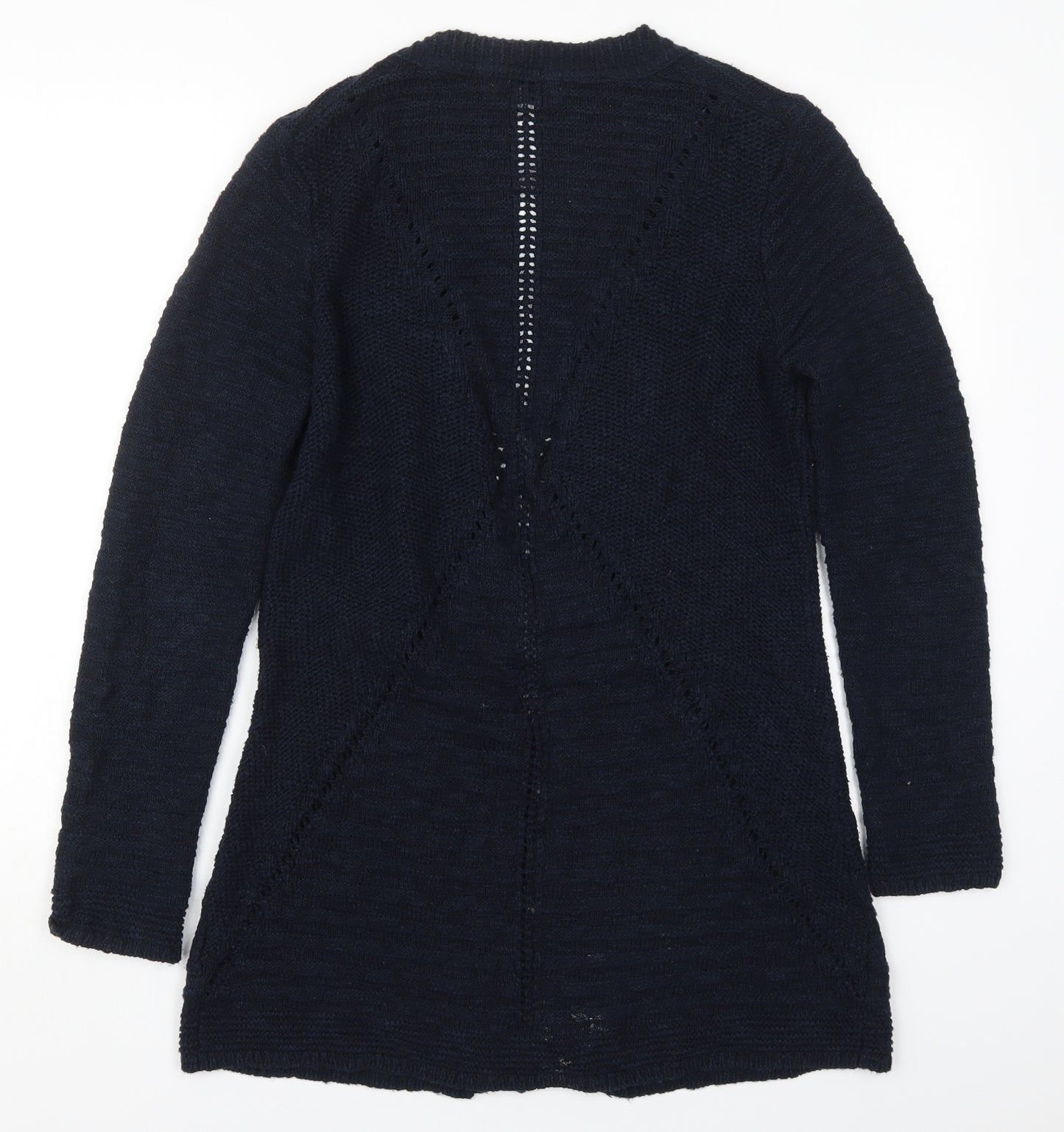 Marks and Spencer Womens Blue V-Neck  Cotton Cardigan Jumper Size 12