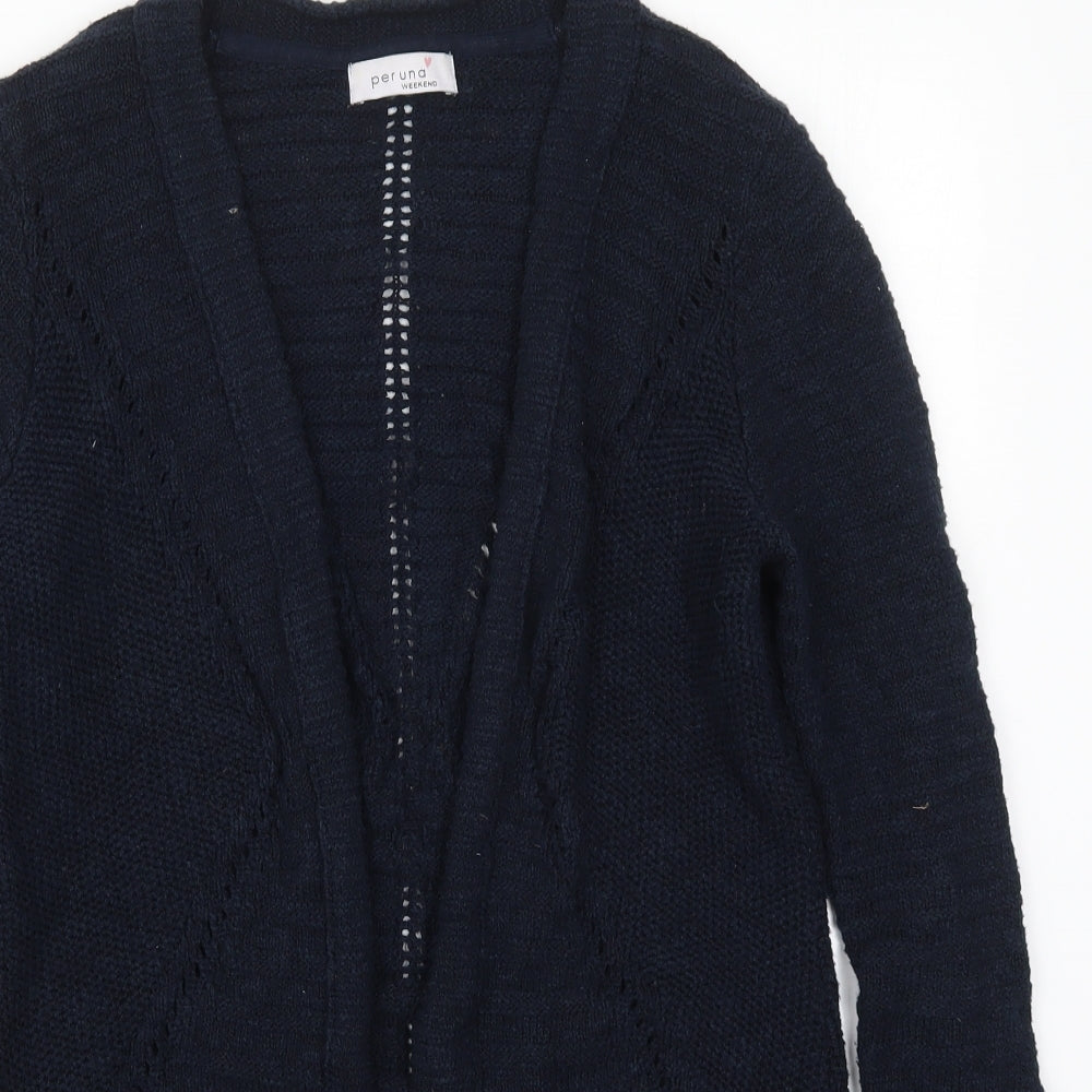 Marks and Spencer Womens Blue V-Neck  Cotton Cardigan Jumper Size 12