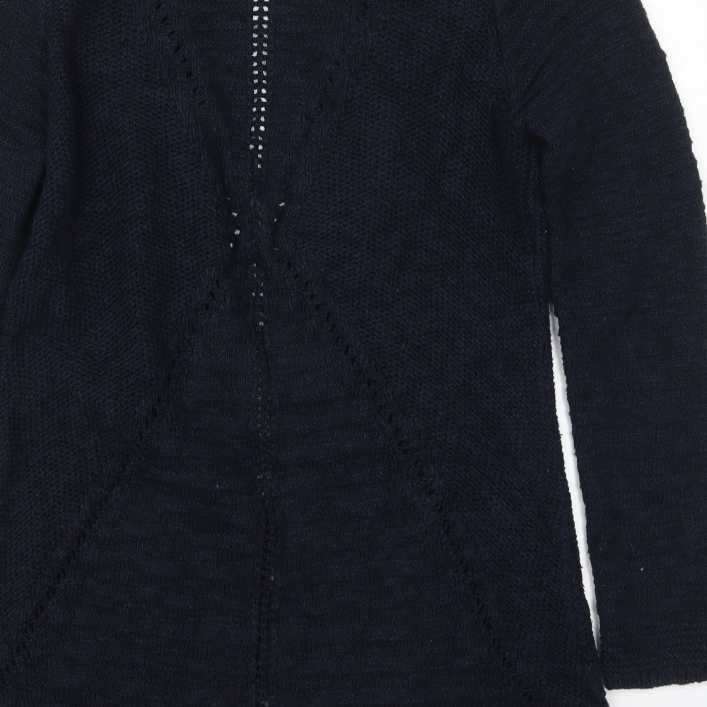 Marks and Spencer Womens Blue V-Neck  Cotton Cardigan Jumper Size 12