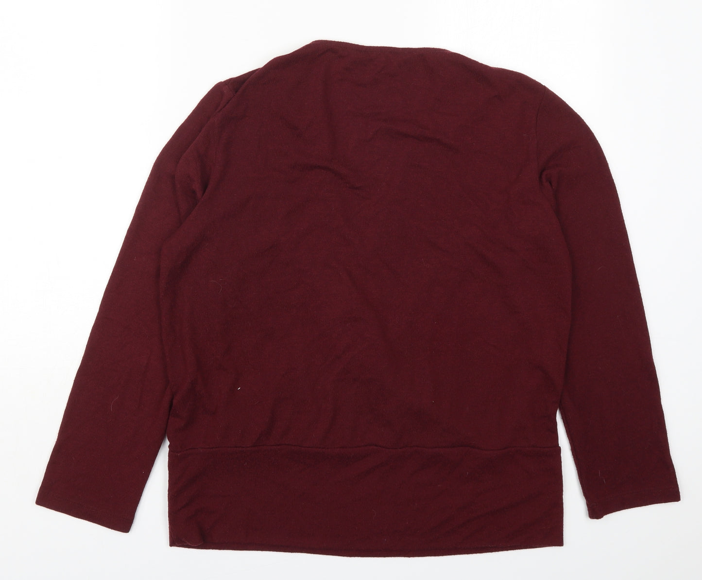Dorothy Perkins Womens Red V-Neck  Viscose Pullover Jumper Size 20