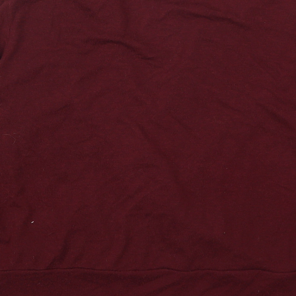 Dorothy Perkins Womens Red V-Neck  Viscose Pullover Jumper Size 20