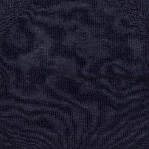 Emily Claire Womens Blue Round Neck  Acrylic Pullover Jumper Size 14