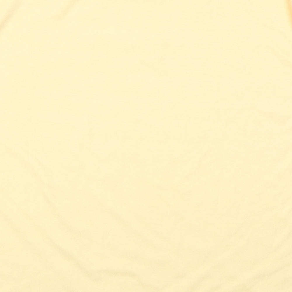 Donna Donna Womens Yellow  Cotton Basic T-Shirt Size L Round Neck