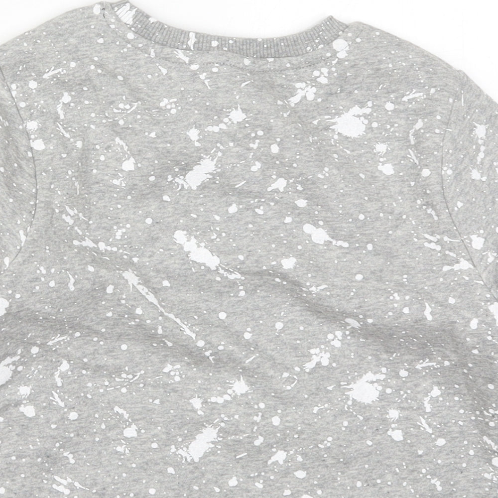 George Boys Grey  Cotton Pullover Sweatshirt Size 6-7 Years  Pullover - Paint Splatter Print