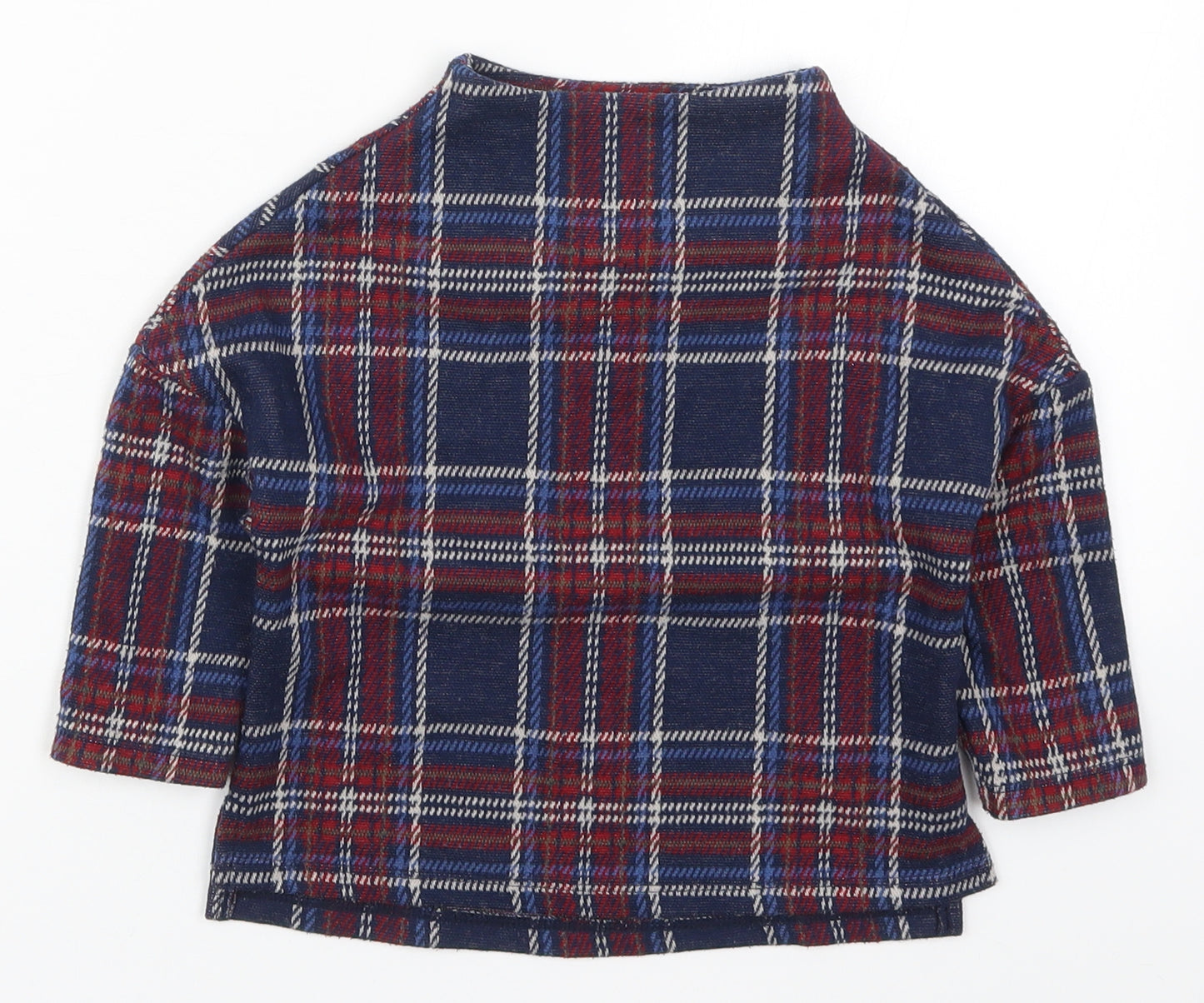 NEXT Girls Blue Check Polyester Pullover Sweatshirt Size 3 Years  Pullover - Red