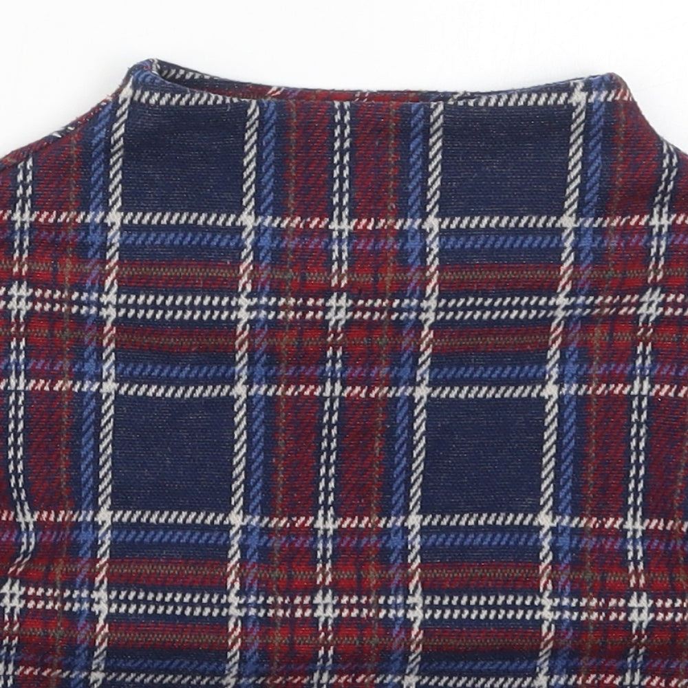 NEXT Girls Blue Check Polyester Pullover Sweatshirt Size 3 Years  Pullover - Red