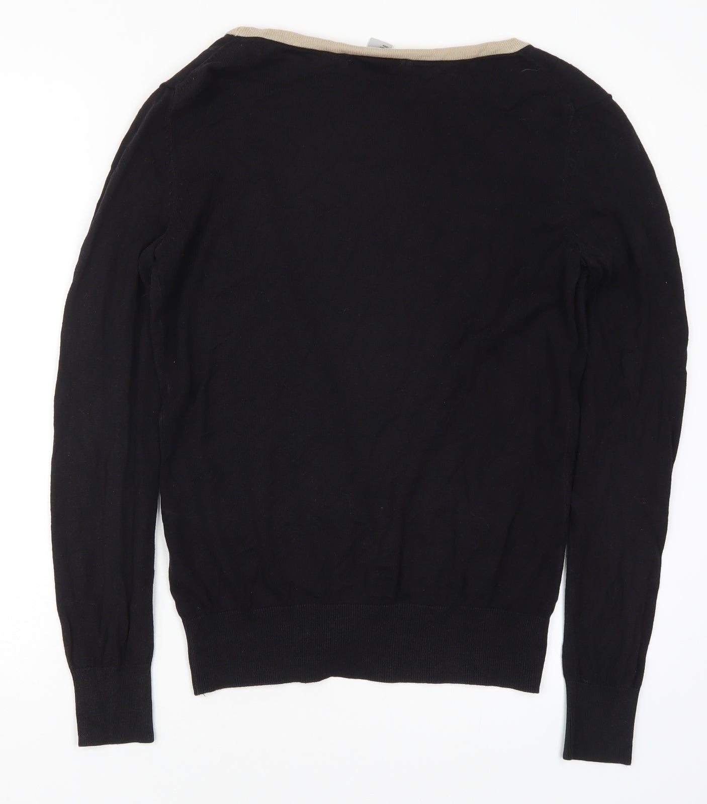 H&M Womens Black V-Neck  Cotton Cardigan Jumper Size M
