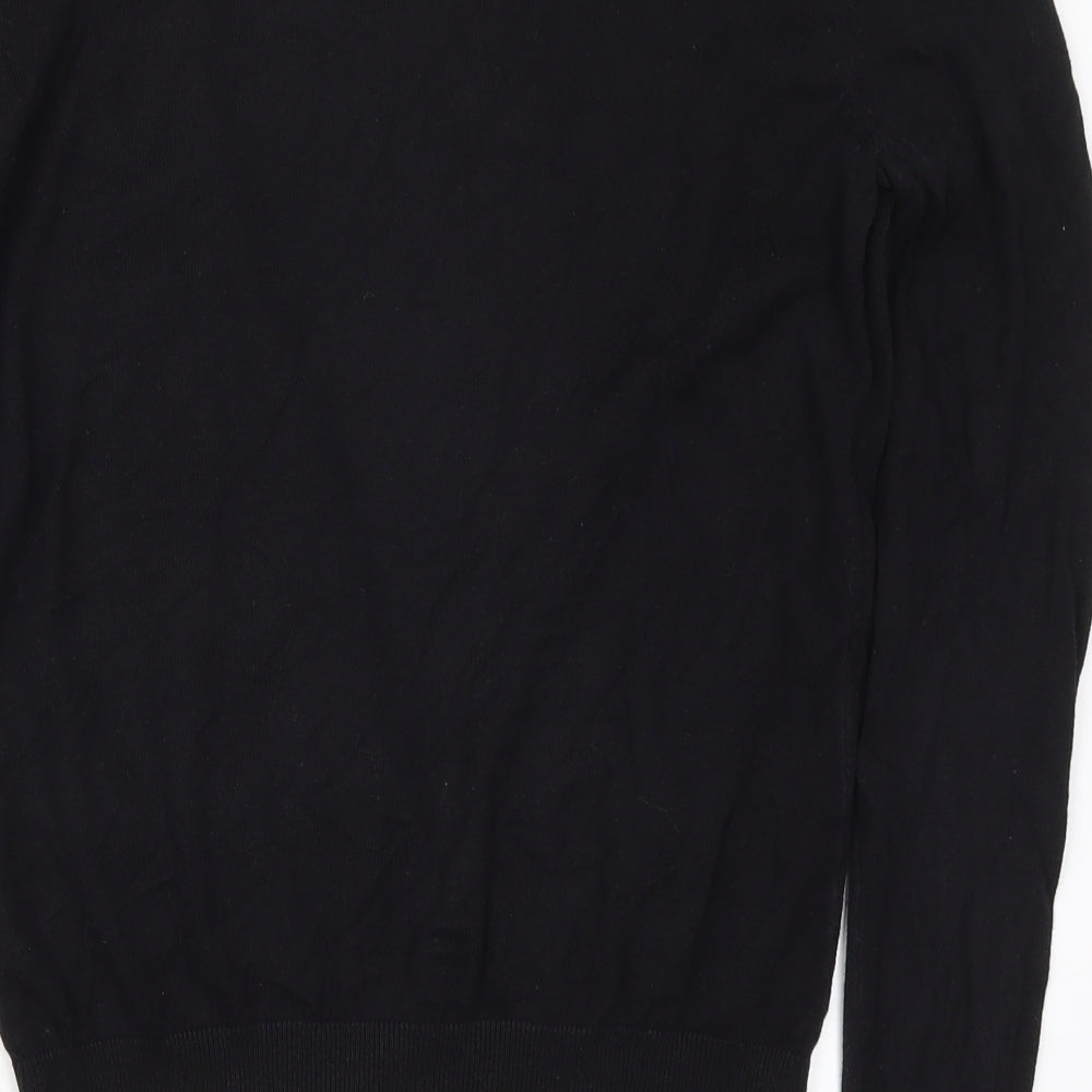 H&M Womens Black V-Neck  Cotton Cardigan Jumper Size M