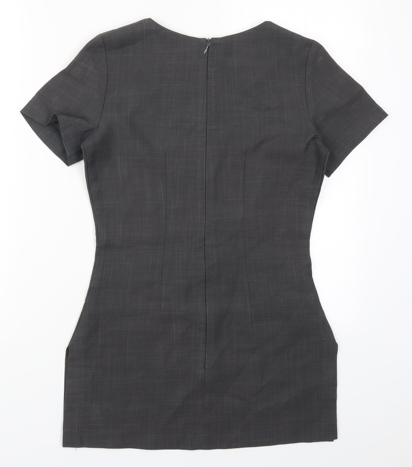 Florenceroby Womens Grey  Polyester Basic Blouse Size 6 Round Neck
