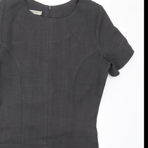 Florenceroby Womens Grey  Polyester Basic Blouse Size 6 Round Neck