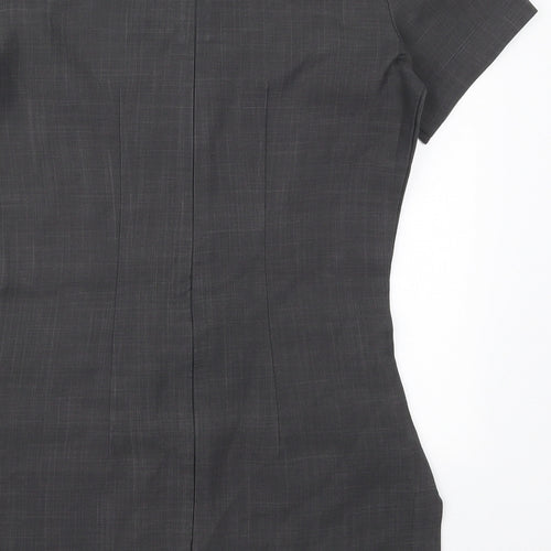 Florenceroby Womens Grey  Polyester Basic Blouse Size 6 Round Neck