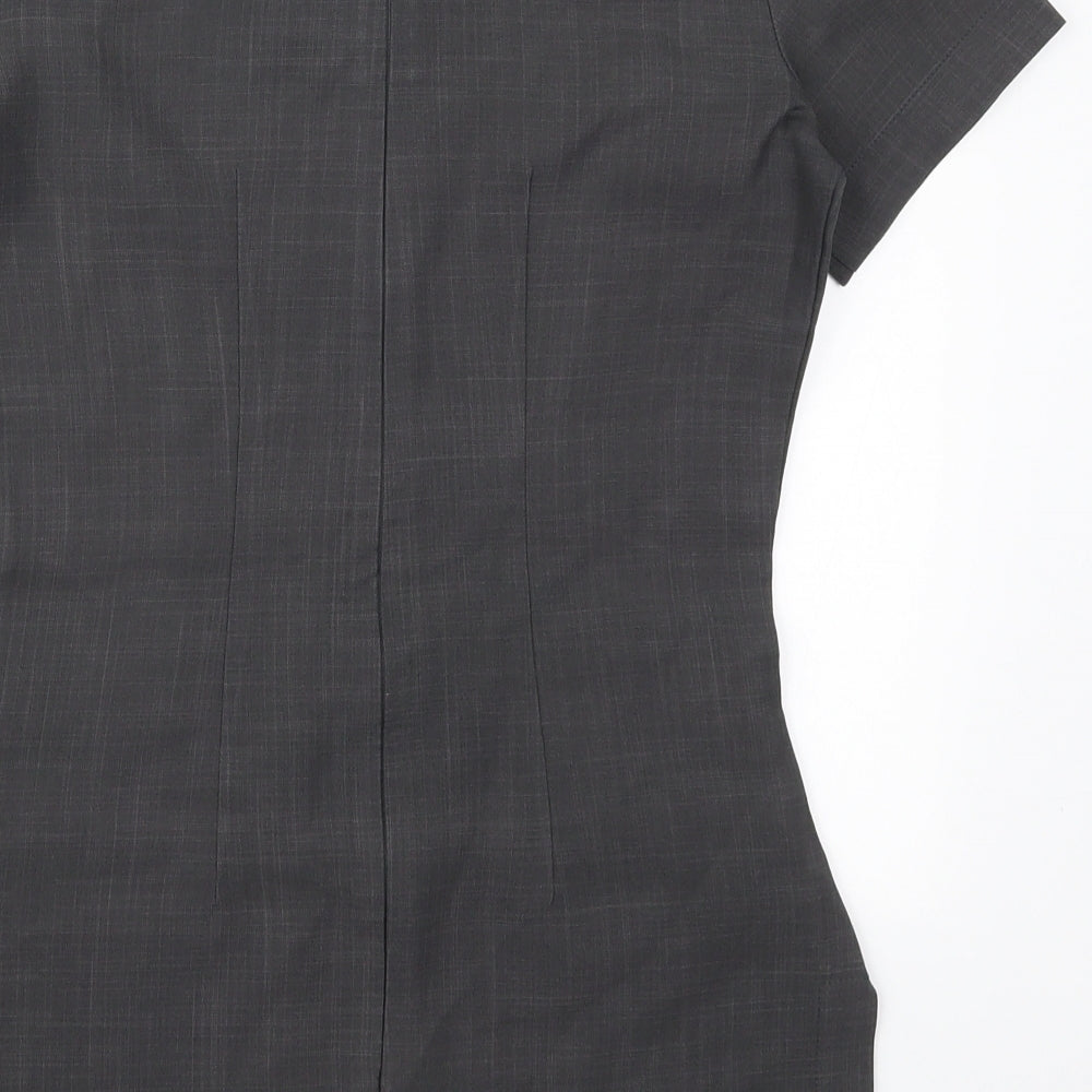 Florenceroby Womens Grey  Polyester Basic Blouse Size 6 Round Neck