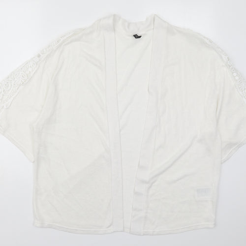 H&M Womens White V-Neck  Polyester Cardigan Jumper Size S