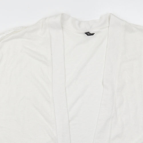 H&M Womens White V-Neck  Polyester Cardigan Jumper Size S