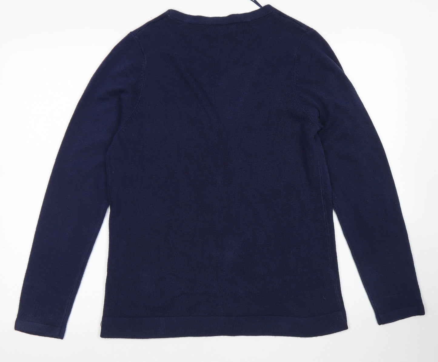 Papaya Womens Blue V-Neck  Acrylic Cardigan Jumper Size 14