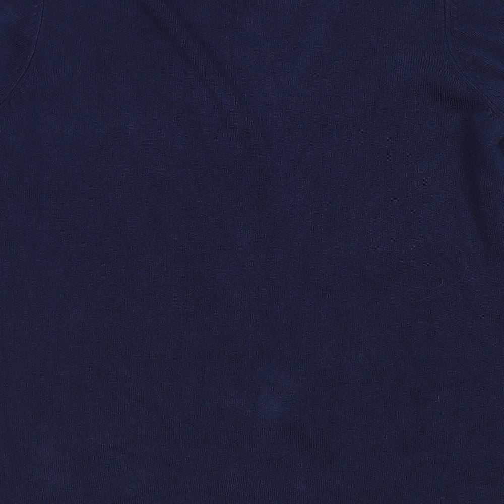 Papaya Womens Blue V-Neck  Acrylic Cardigan Jumper Size 14