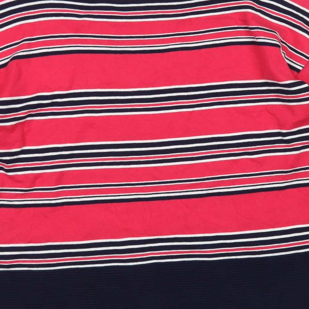 NEXT Womens Pink Boat Neck Striped Cotton Pullover Jumper Size 8