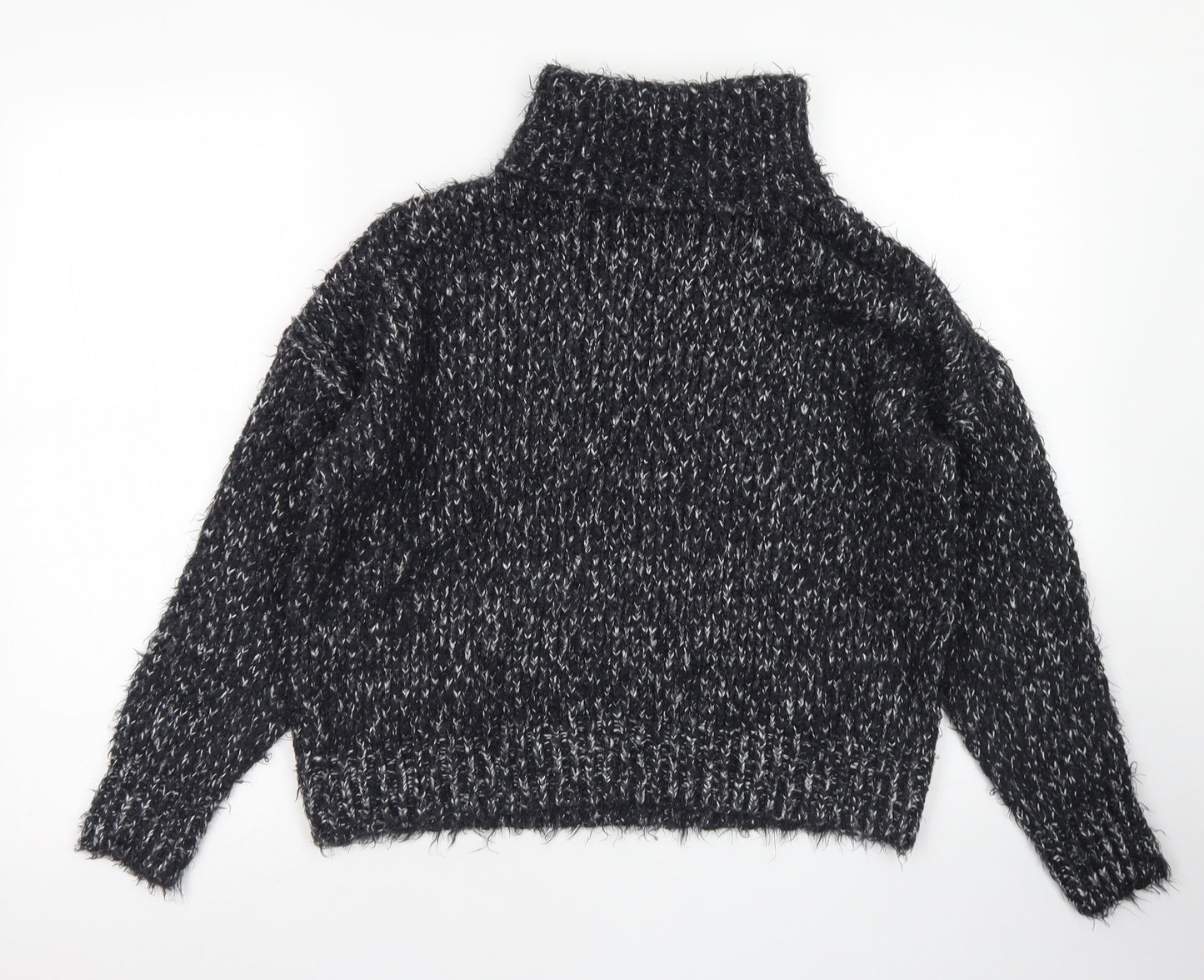 F&F Womens Black Roll Neck  Polyester Pullover Jumper Size 6
