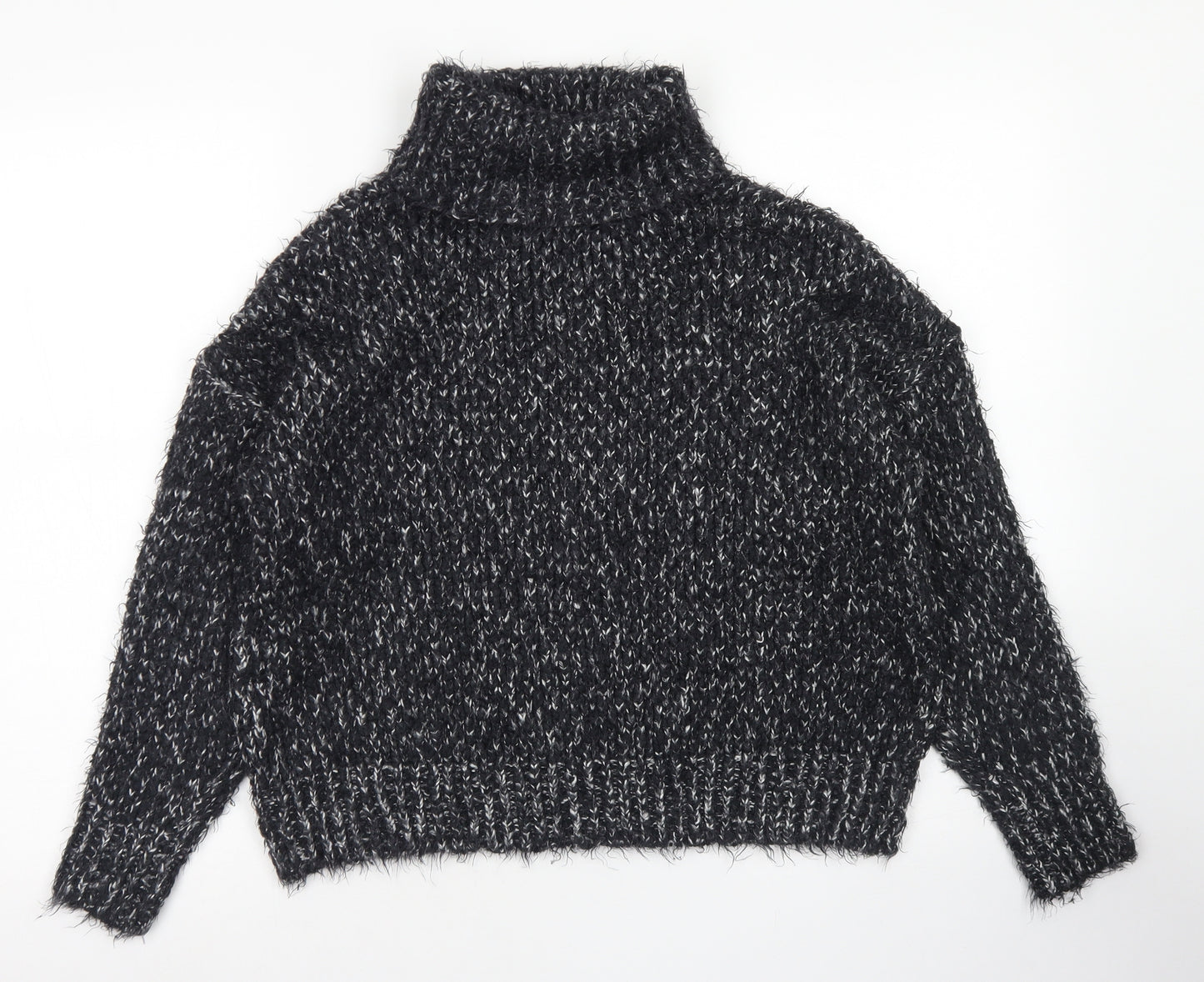 F&F Womens Black Roll Neck  Polyester Pullover Jumper Size 6