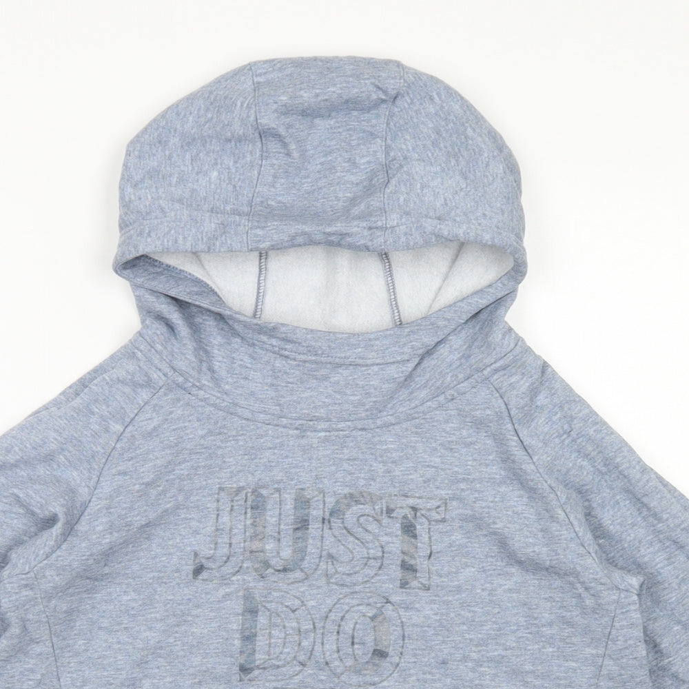 Nike Girls Blue  Cotton Pullover Hoodie Size 12-13 Years   - Cropped