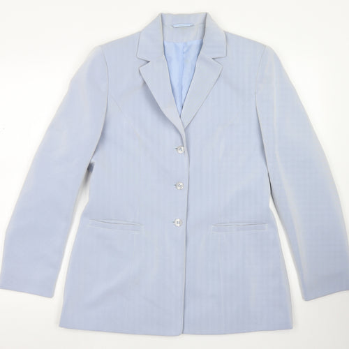 NL Collection Womens Blue  Polyester Jacket Blazer Size 14