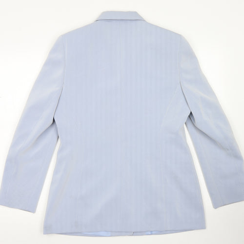 NL Collection Womens Blue  Polyester Jacket Blazer Size 14