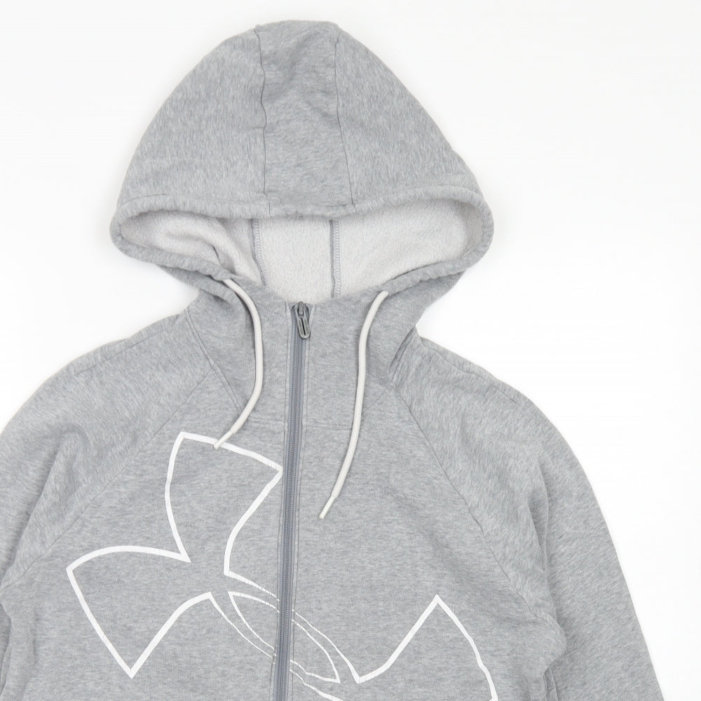 Under armour Womens Grey  Cotton Full Zip Hoodie Size M  Zip