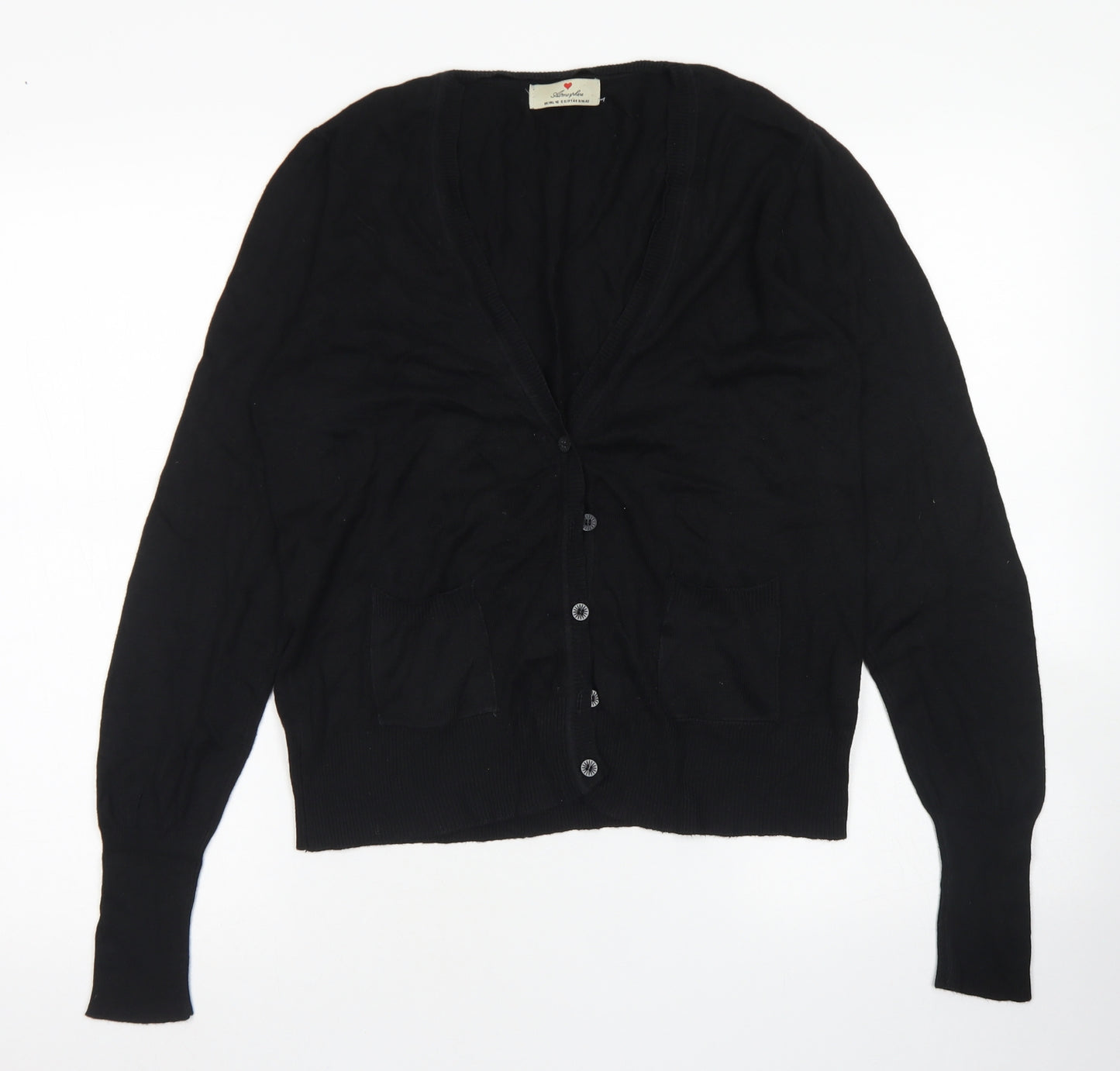 Atmosphere Womens Black V-Neck  Viscose Cardigan Jumper Size 16