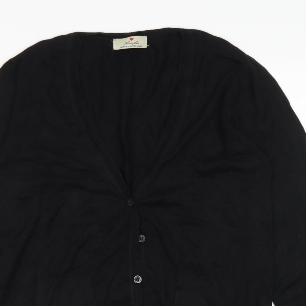 Atmosphere Womens Black V-Neck  Viscose Cardigan Jumper Size 16