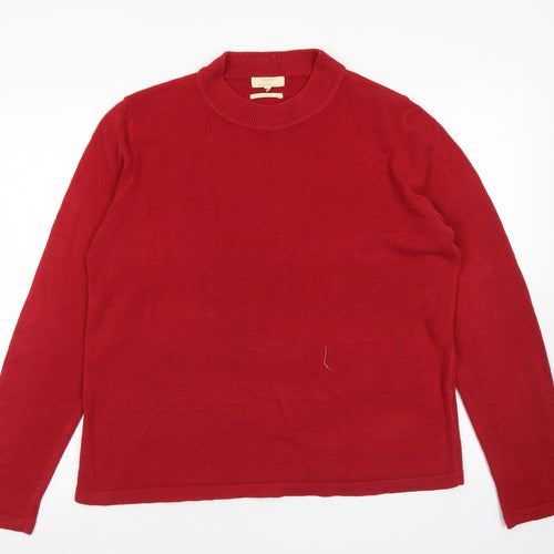 Sarah Hamilton Womens Red Crew Neck  Acrylic Pullover Jumper Size XL