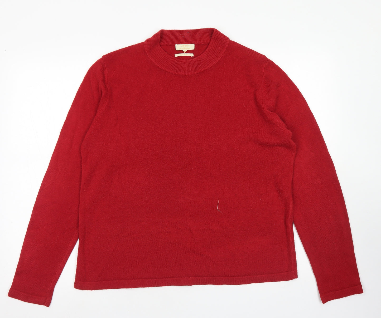 Sarah Hamilton Womens Red Crew Neck  Acrylic Pullover Jumper Size XL