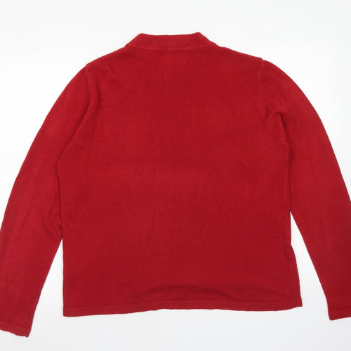 Sarah Hamilton Womens Red Crew Neck  Acrylic Pullover Jumper Size XL
