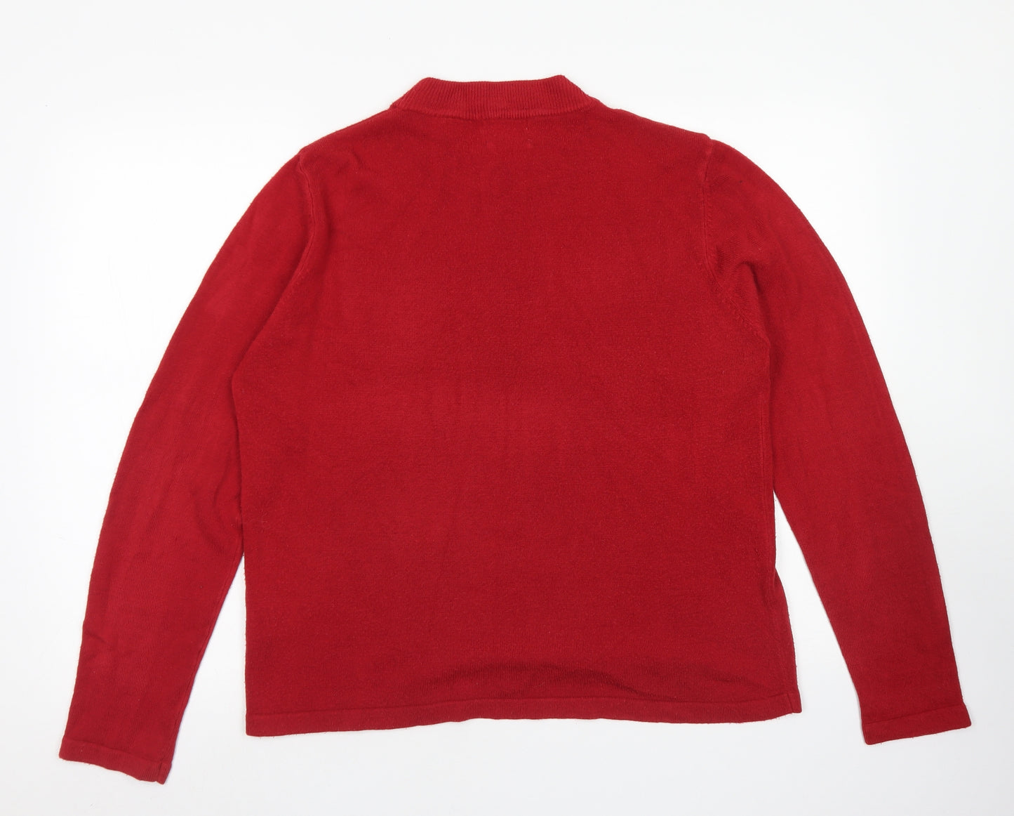Sarah Hamilton Womens Red Crew Neck  Acrylic Pullover Jumper Size XL