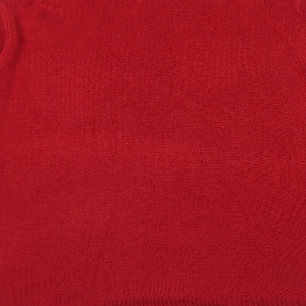 Sarah Hamilton Womens Red Crew Neck  Acrylic Pullover Jumper Size XL