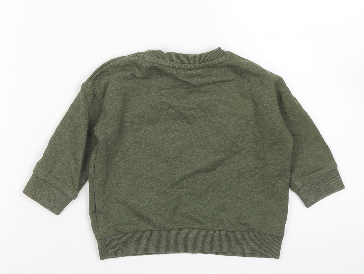 NEXT Boys Green  Cotton Pullover T-Shirt Size 9-12 Months Crew Neck Snap - Batman