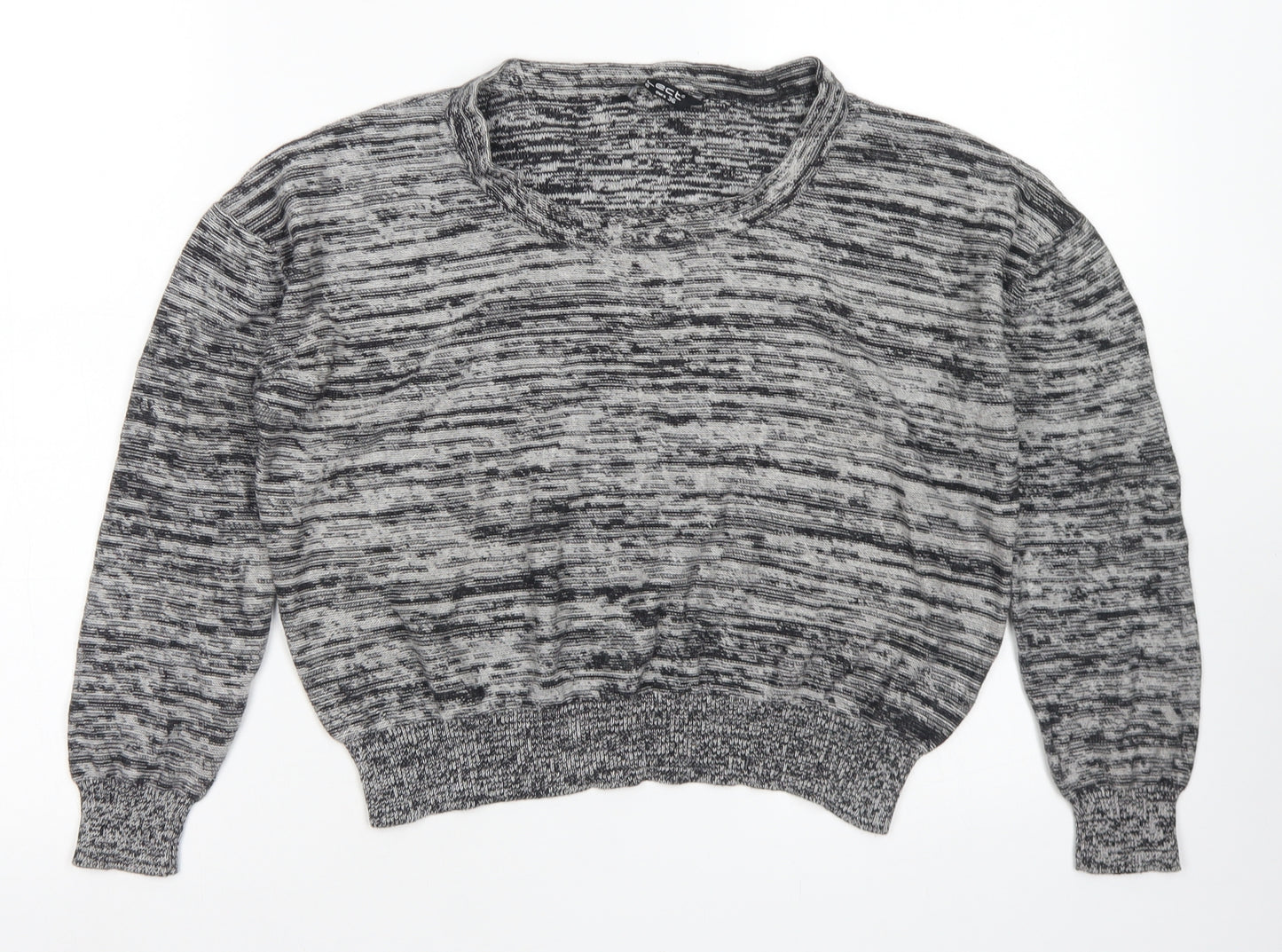 Select Womens Grey Crew Neck  Cotton Pullover Jumper Size 8   - Cropped