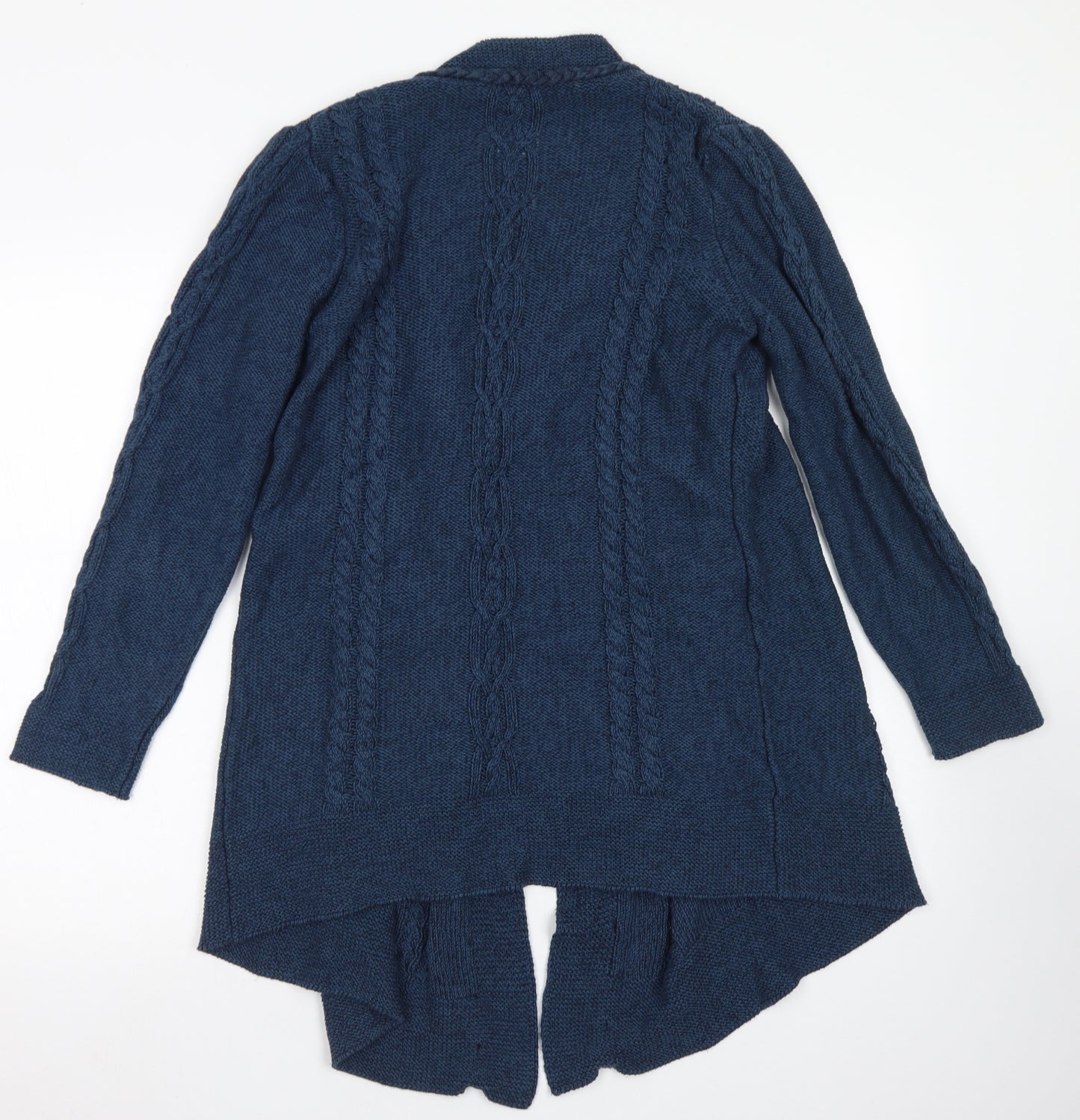 Per Una Womens Blue Crew Neck  Cotton Cardigan Jumper Size M