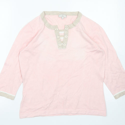 CC Womens Pink Crew Neck  Viscose Pullover Jumper Size M