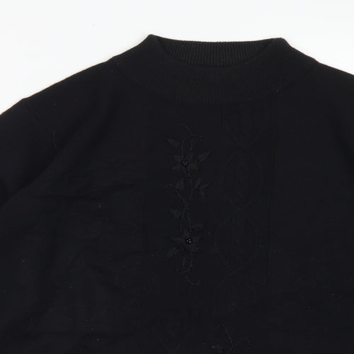 Reflection Womens Black Mock Neck  Acrylic Pullover Jumper Size S
