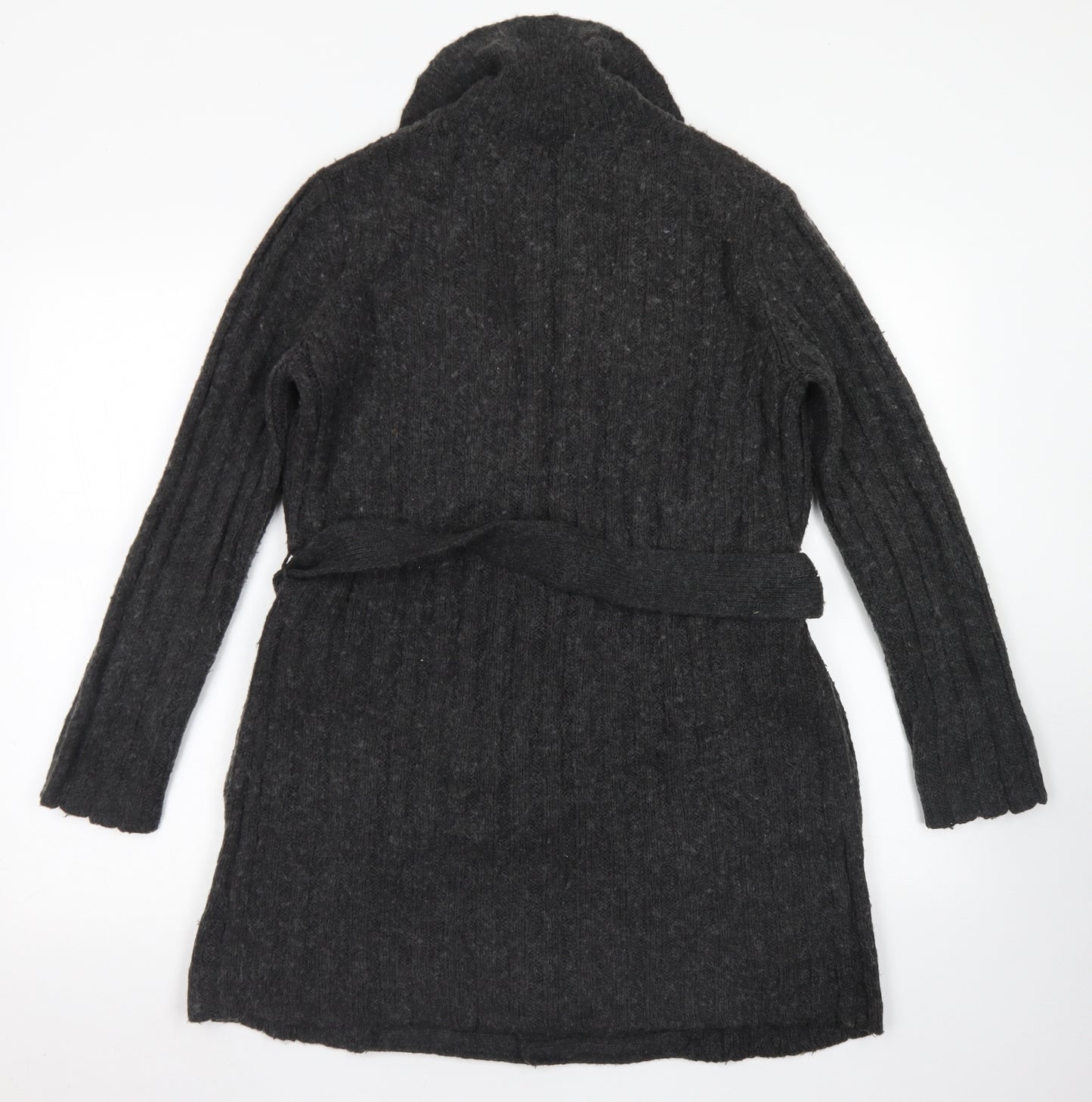 Florence + Fred Womens Grey Collared  Acetate Cardigan Jumper Size 12