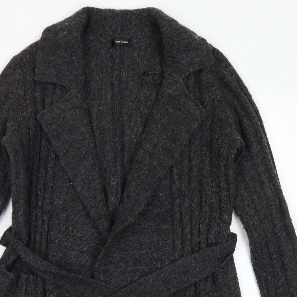 Florence + Fred Womens Grey Collared  Acetate Cardigan Jumper Size 12