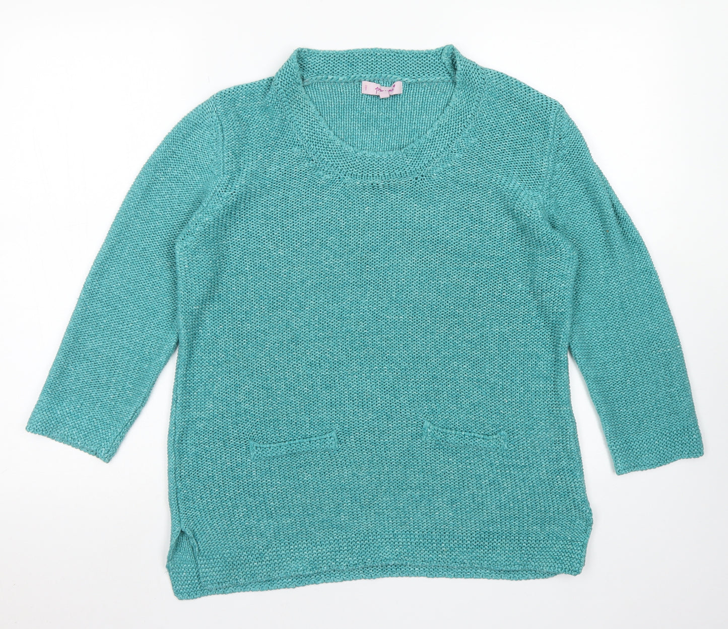 Per Una Womens Blue Round Neck  Acrylic Pullover Jumper Size M