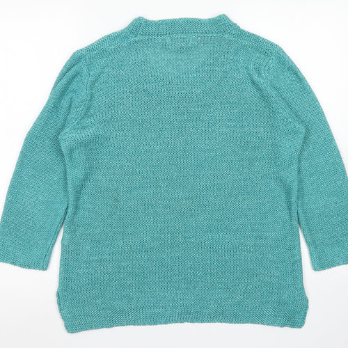 Per Una Womens Blue Round Neck  Acrylic Pullover Jumper Size M