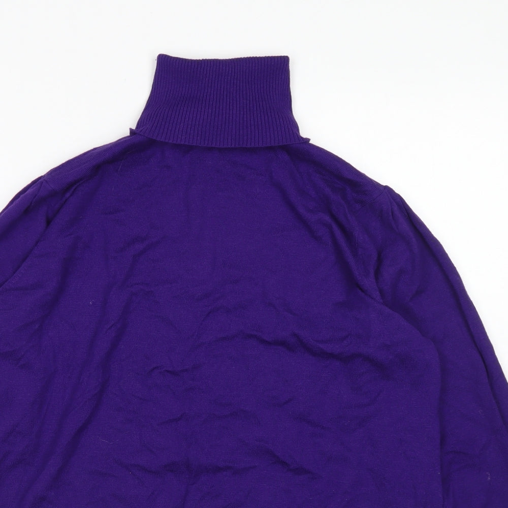 Collection Debenhams Womens Purple Roll Neck  Viscose Pullover Jumper Size 18