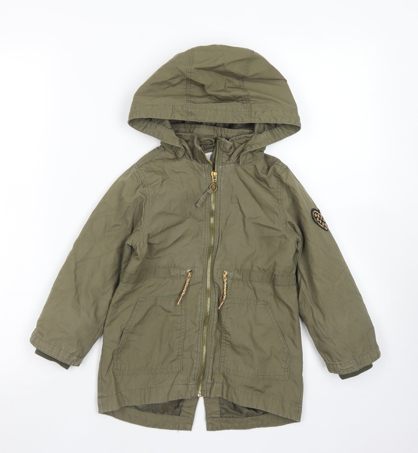 H&M Girls Green   Jacket  Size 4 Years  Zip