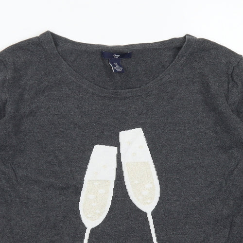 Gap Womens Grey Crew Neck  Cotton Pullover Jumper Size S   - Champagne