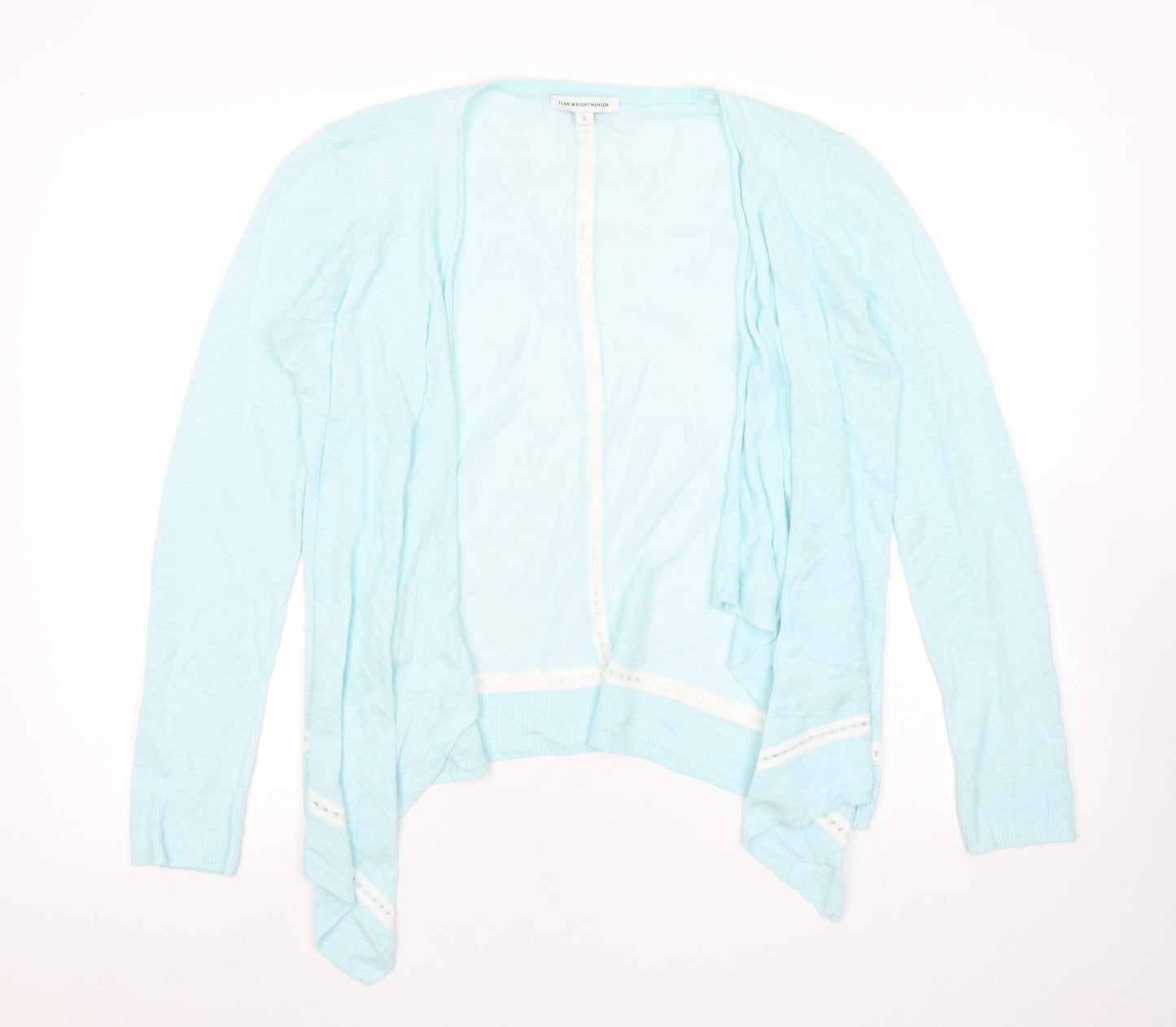 Fenn Wright Manson Womens Blue Round Neck  Linen Cardigan Jumper Size S
