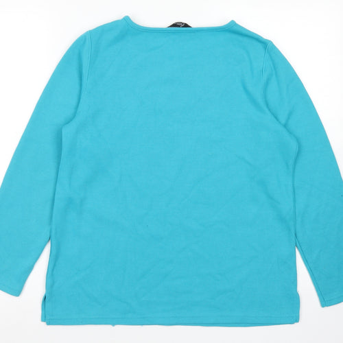 BM  Womens Blue Round Neck  Polyester Pullover Jumper Size S   - Lace Detail