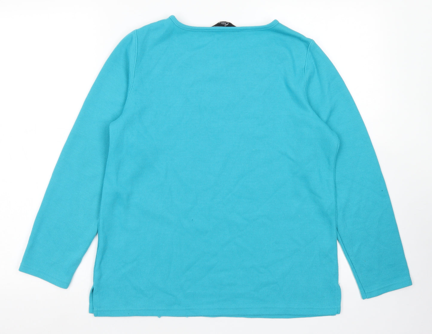 BM  Womens Blue Round Neck  Polyester Pullover Jumper Size S   - Lace Detail