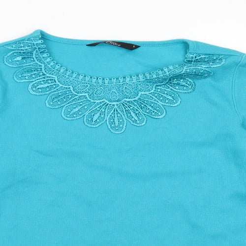 BM  Womens Blue Round Neck  Polyester Pullover Jumper Size S   - Lace Detail